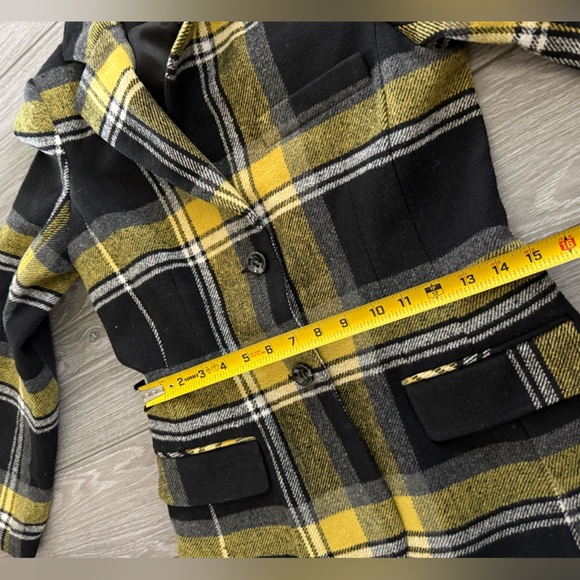 Exclusive|Vintage Plaid Jacket blazer,leather elbow patch,clueless style•LARGE - Picture 16 of 16